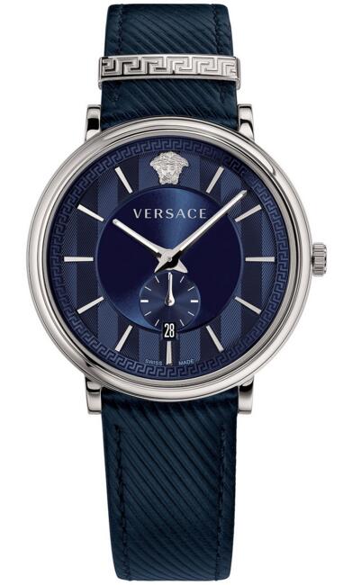 Versace V-Circle Manifesto Edition Blue Leather VBQ010017 watch Replica